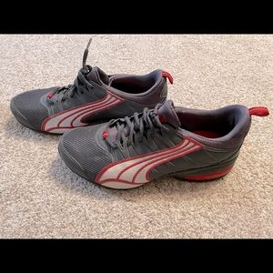Grey and Red Puma Womens Size 10 Athletic Shoes